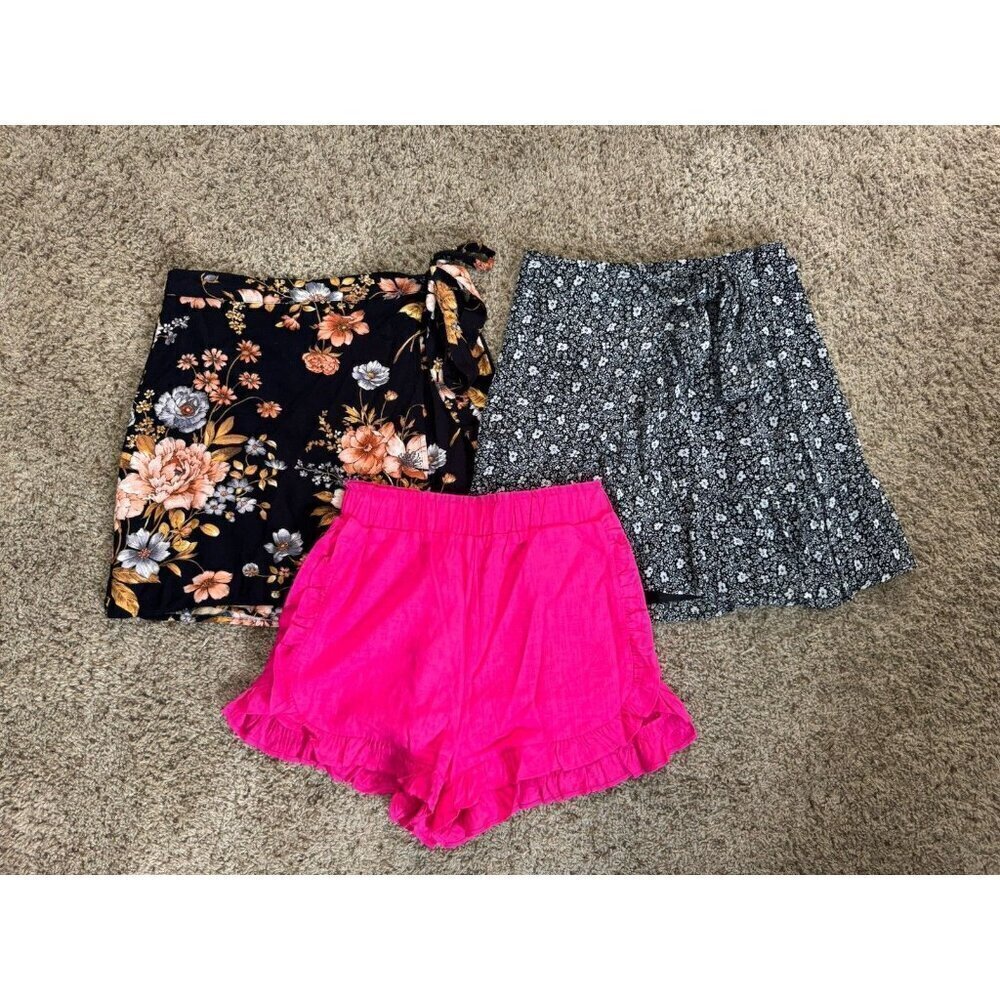 AMERICAN EAGLE ABERCROMBIE Skirt Shorts Pink Floral Feminine Preppy Beach SMALL